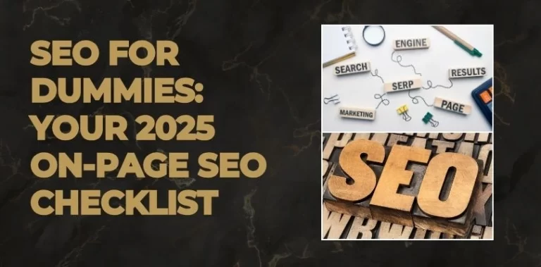 The cover of "SEO for Dummies: Your 2024 On-Page SEO Checklist," featuring a checklist and bright, engaging design.